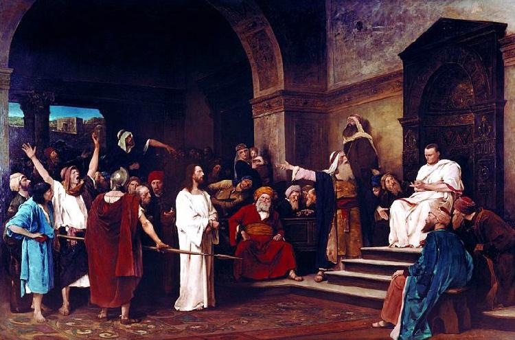 Mihaly Munkacsy Christ in front of Pilate jezus przed pilatem oil painting image